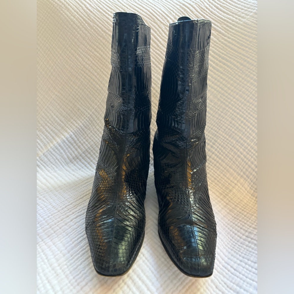 Manolo Blahnik Snake Skin Boots Size 39 1/2